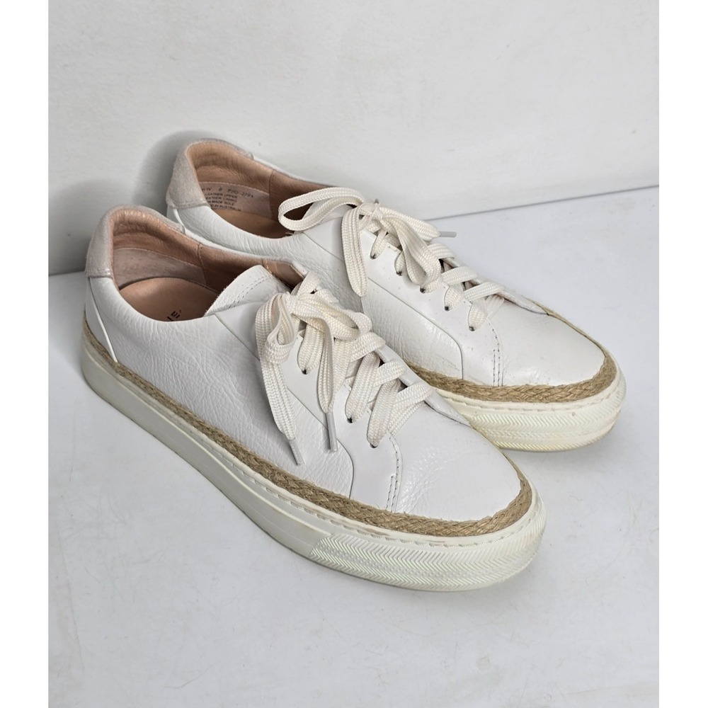 FRANKIE 4 Mim IV White Tumbled Leather Sneakers Women's 8 Platform 2794